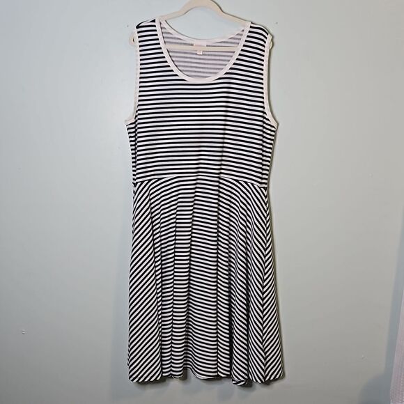 Striped sleeveless dress.  Blue/white, size 3XL. - Picture 1 of 5